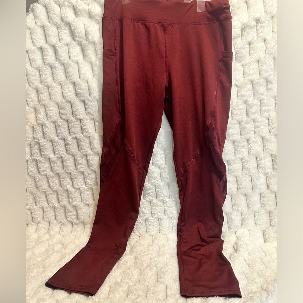 Women’s Burgundy Athletic Leggings